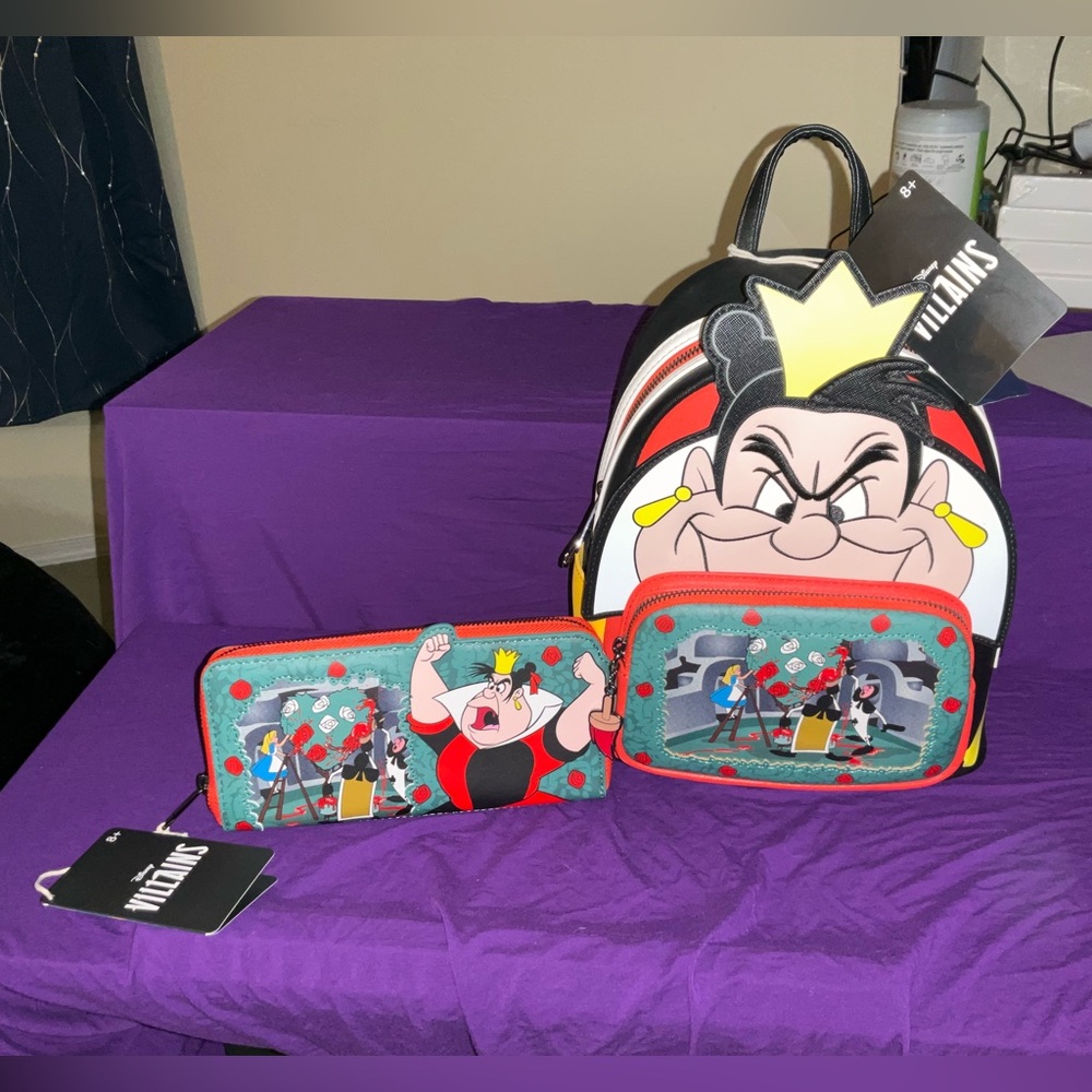 Disney Loungefly Queen of Hearts Backpack & Wallet Set Backpack